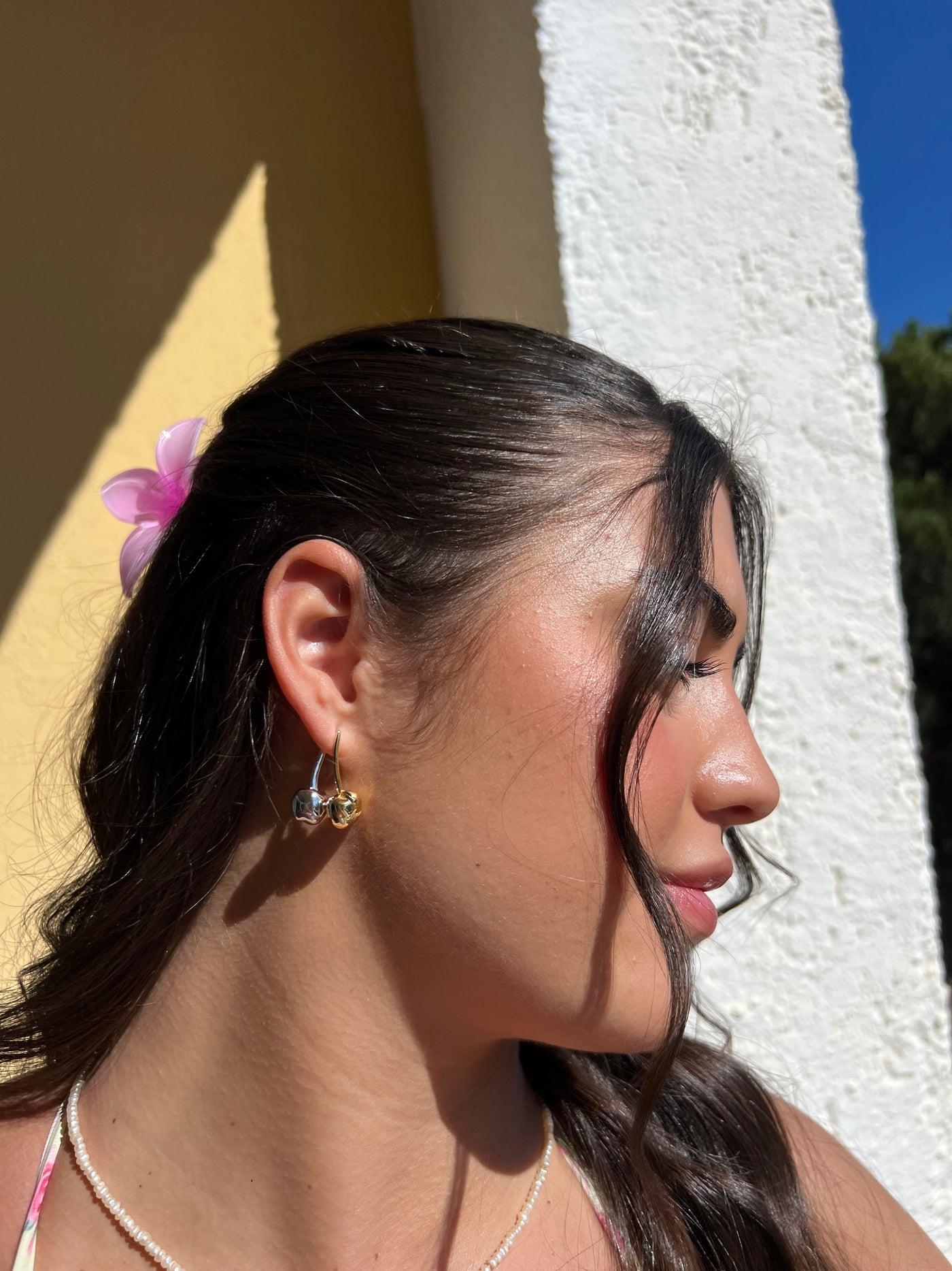 Cherie Gold Front + Silver Back Earrings